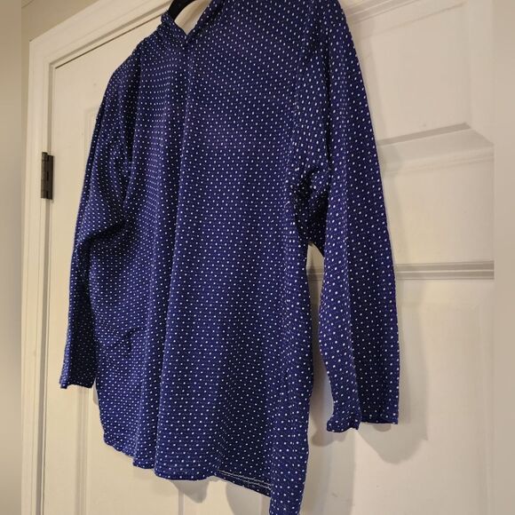 Blue and white polka dot lightweight hoodie - Picture 2 of 4